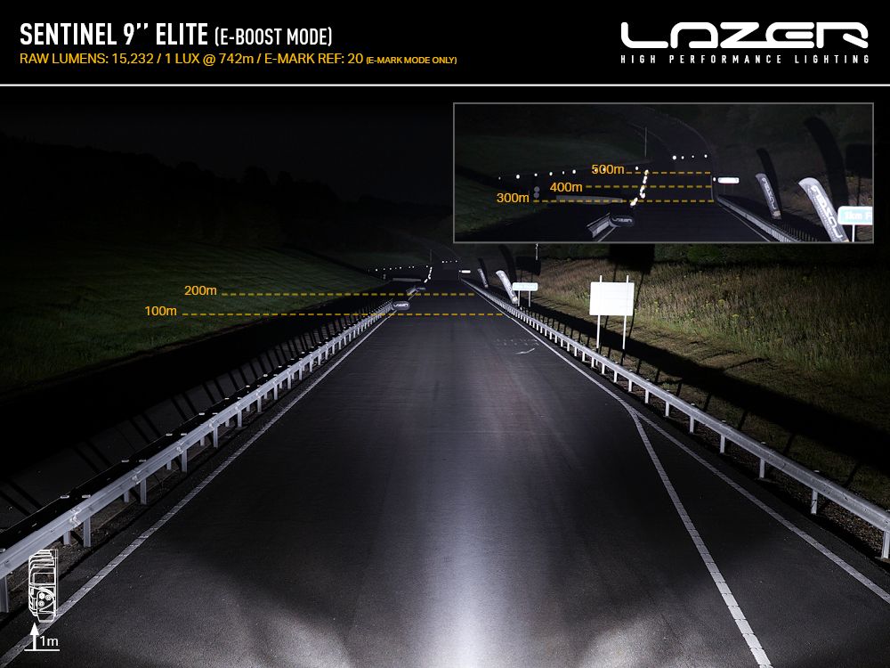 LAZER LAMPS SENTINEL 9'' ELITE (BLACK) WITH POSITION LIGHT