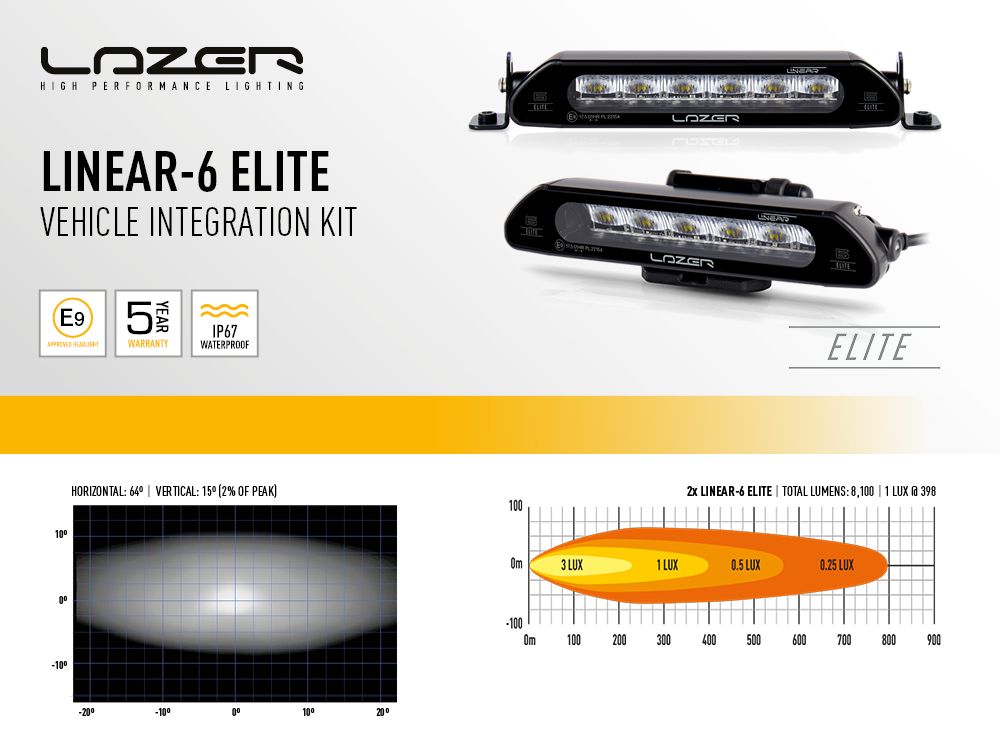 LAZER LAMPS ISUZU D-MAX (2021+) MOUNTING KIT WITH LINEAR 6 ELITE